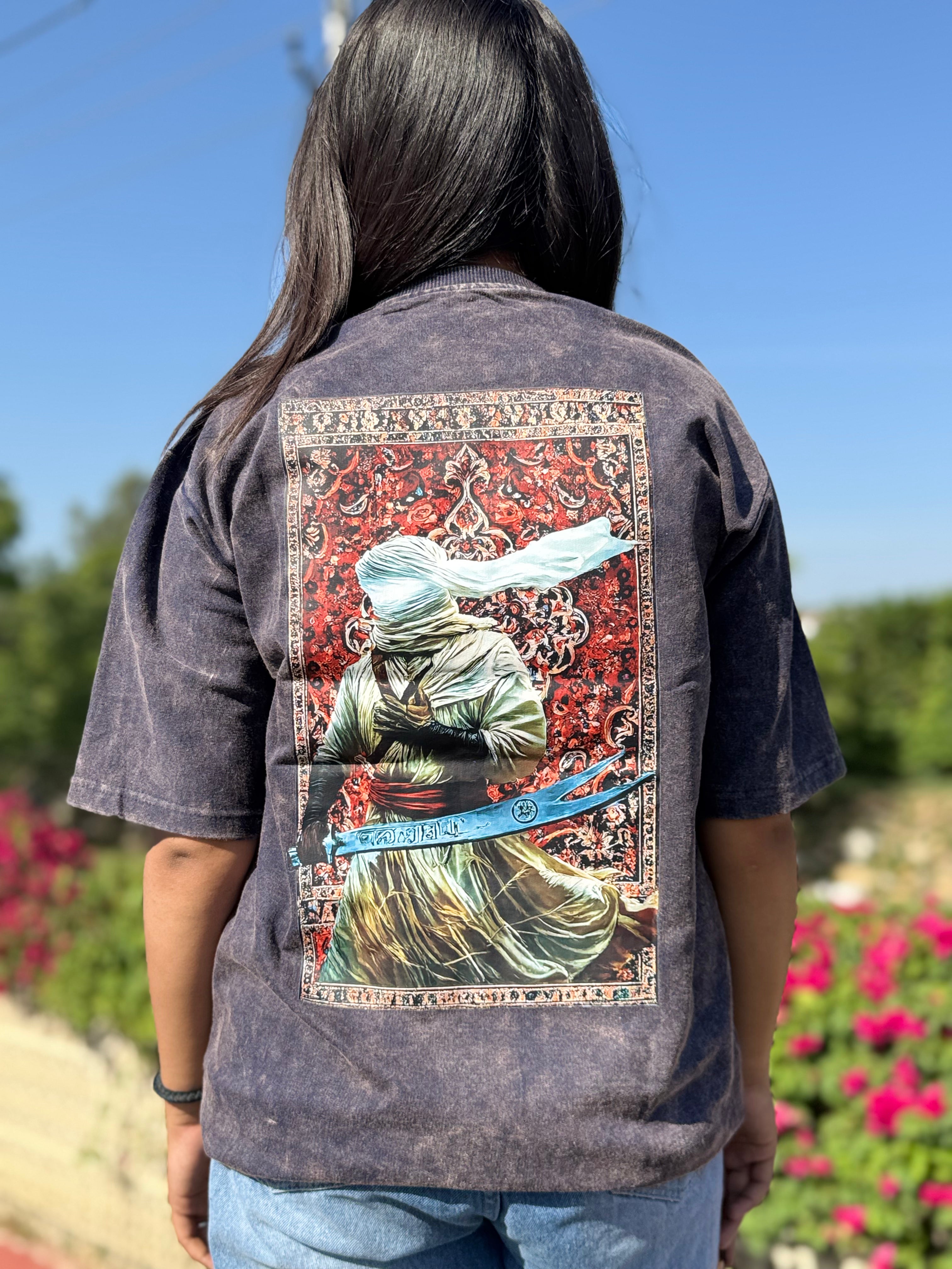 Desert Warrior Printed Acid Wash Tee