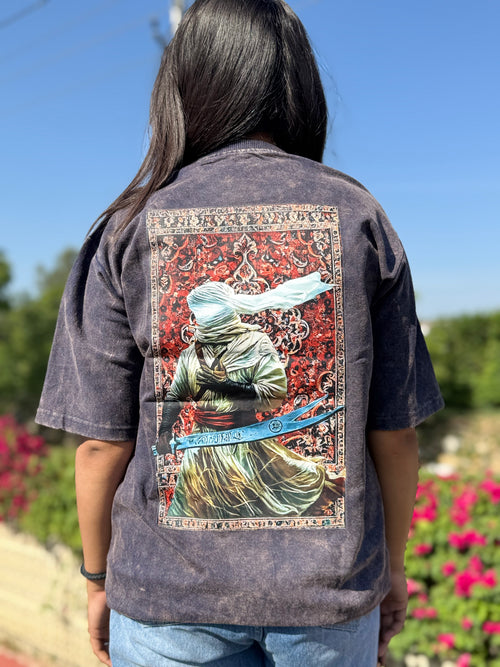 Desert Warrior Printed Acid Wash Tee