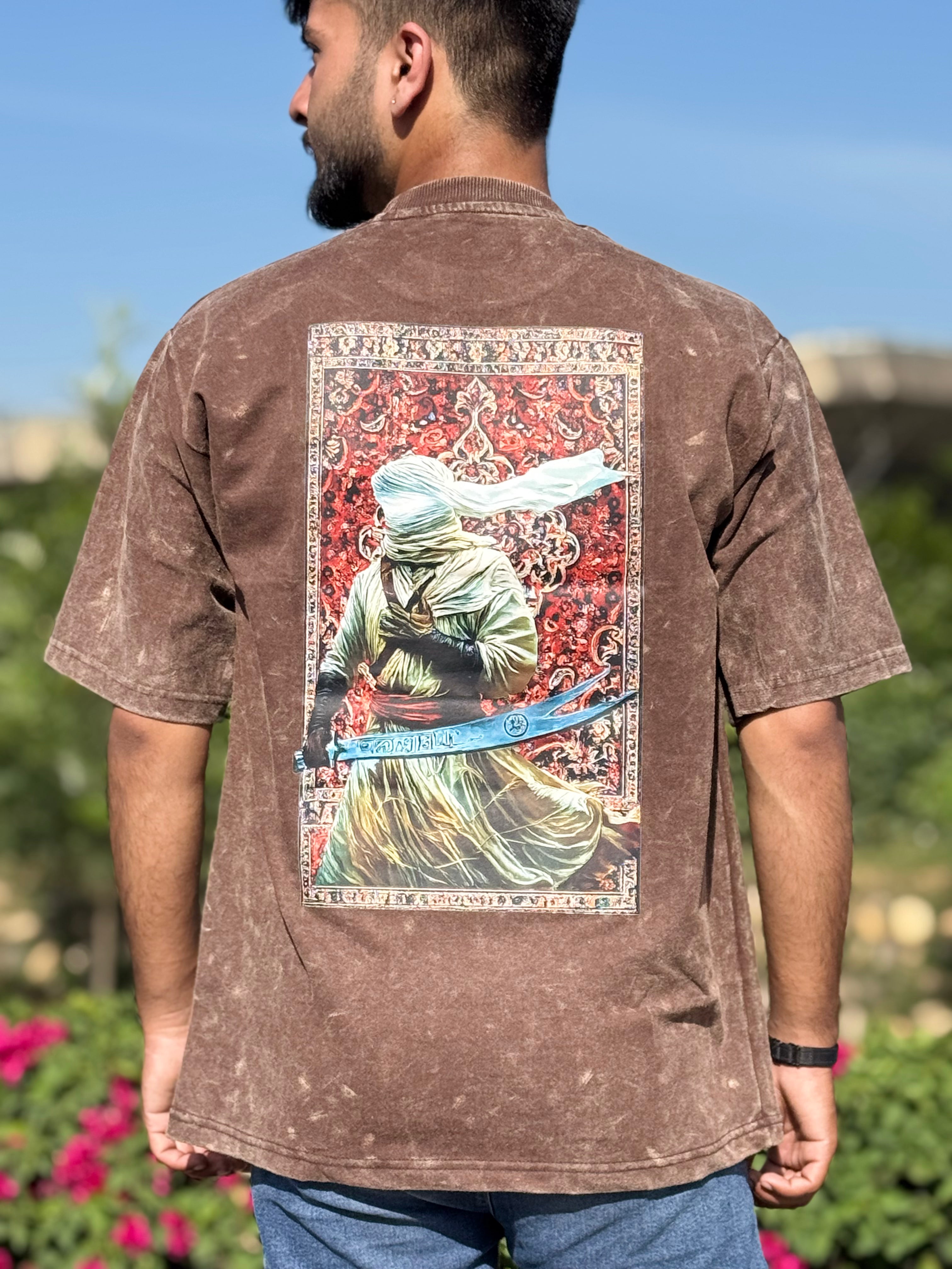 Desert Warrior Printed Acid Wash Tee