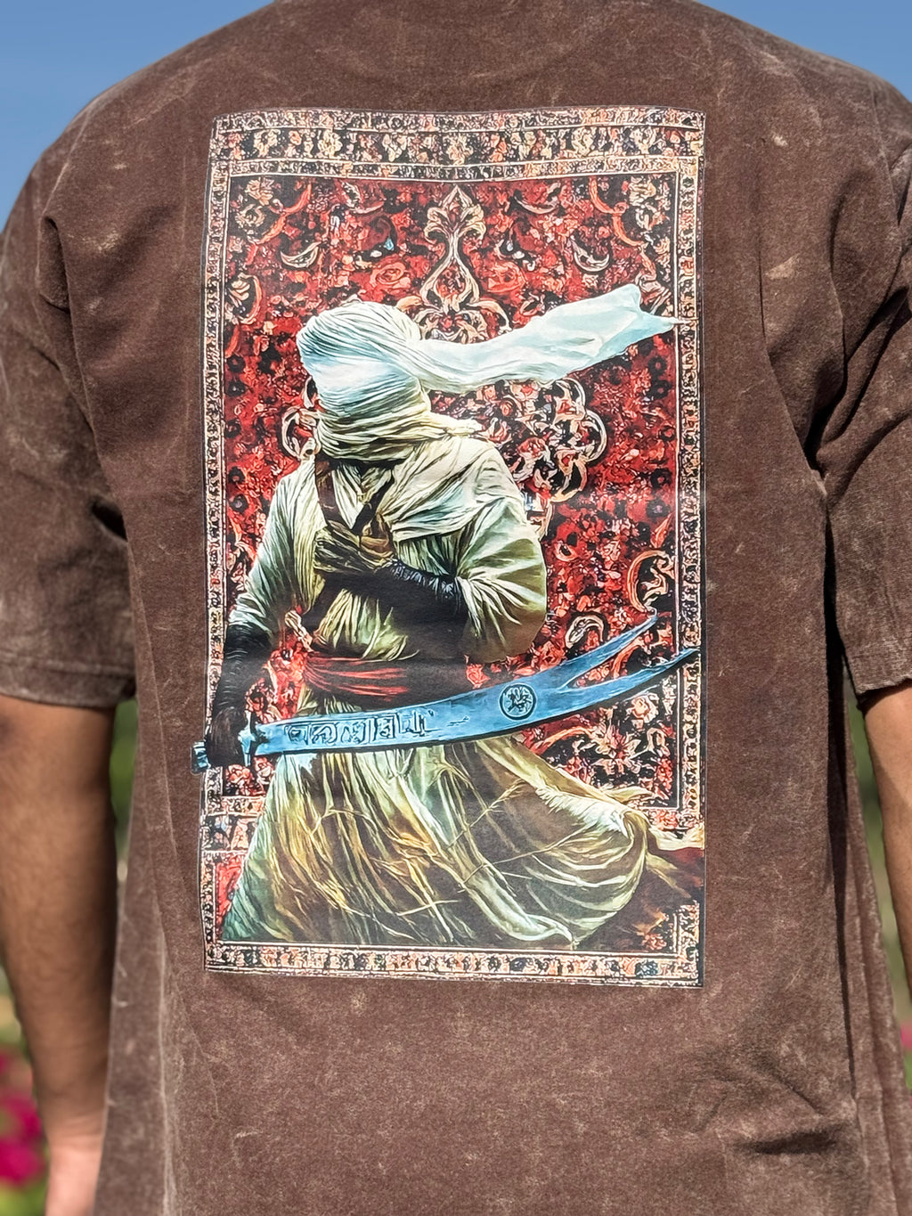 Desert Warrior Printed Acid Wash Tee