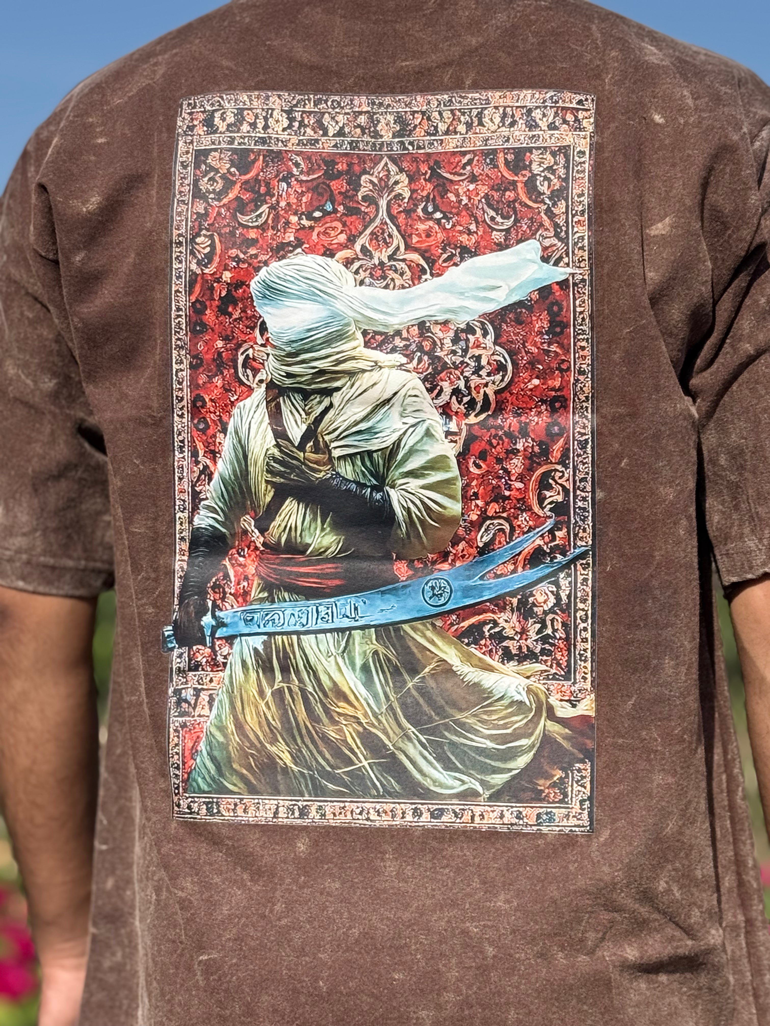 Desert Warrior Printed Acid Wash Tee