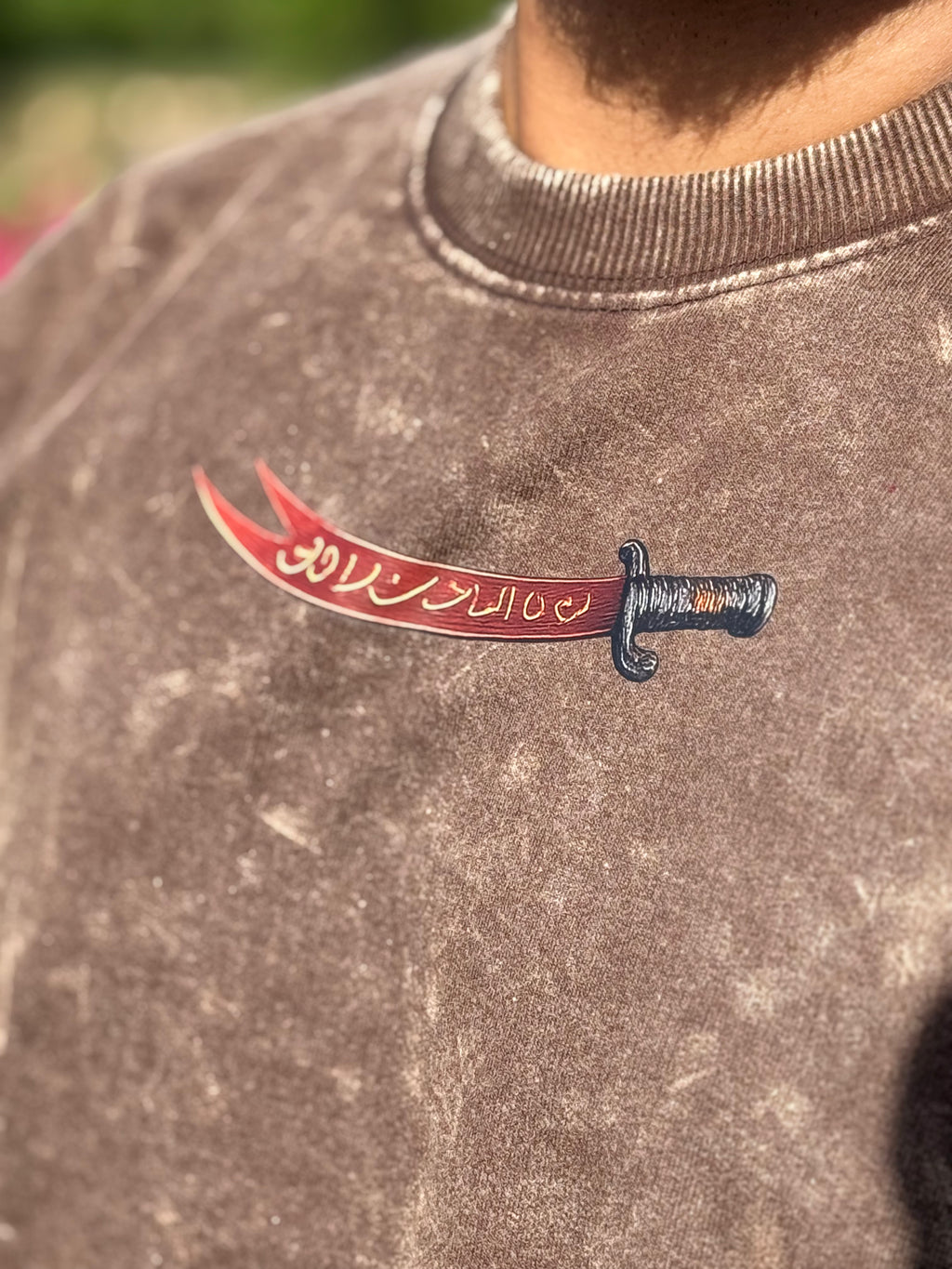 Desert Warrior Printed Acid Wash Tee